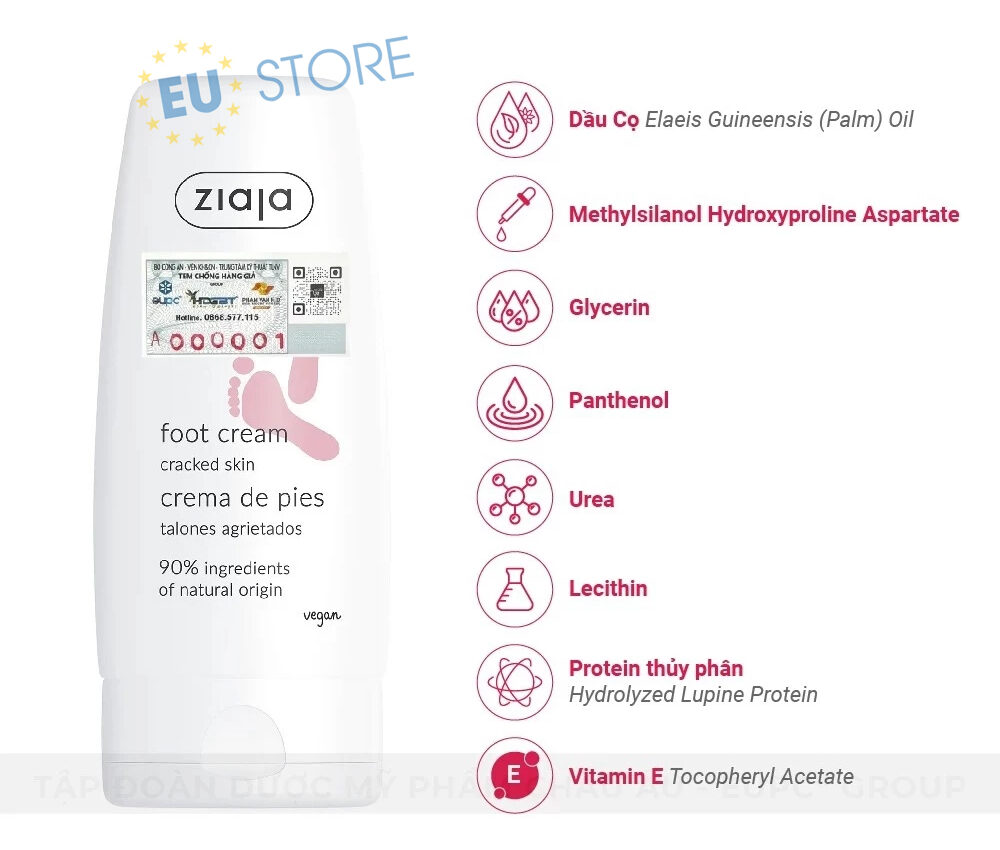 Kem dưỡng gót chân nứt nẻ Ziaja Foot Cream Cracked Skin 60ml Kem dưỡng gót chân nứt nẻ Ziaja Foot Cream Cracked Skin 60ml