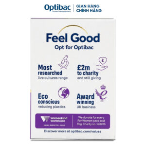 Men vi sinh Optibac For Women tím hỗ trợ cân bằng hệ vi sinh vùng kín