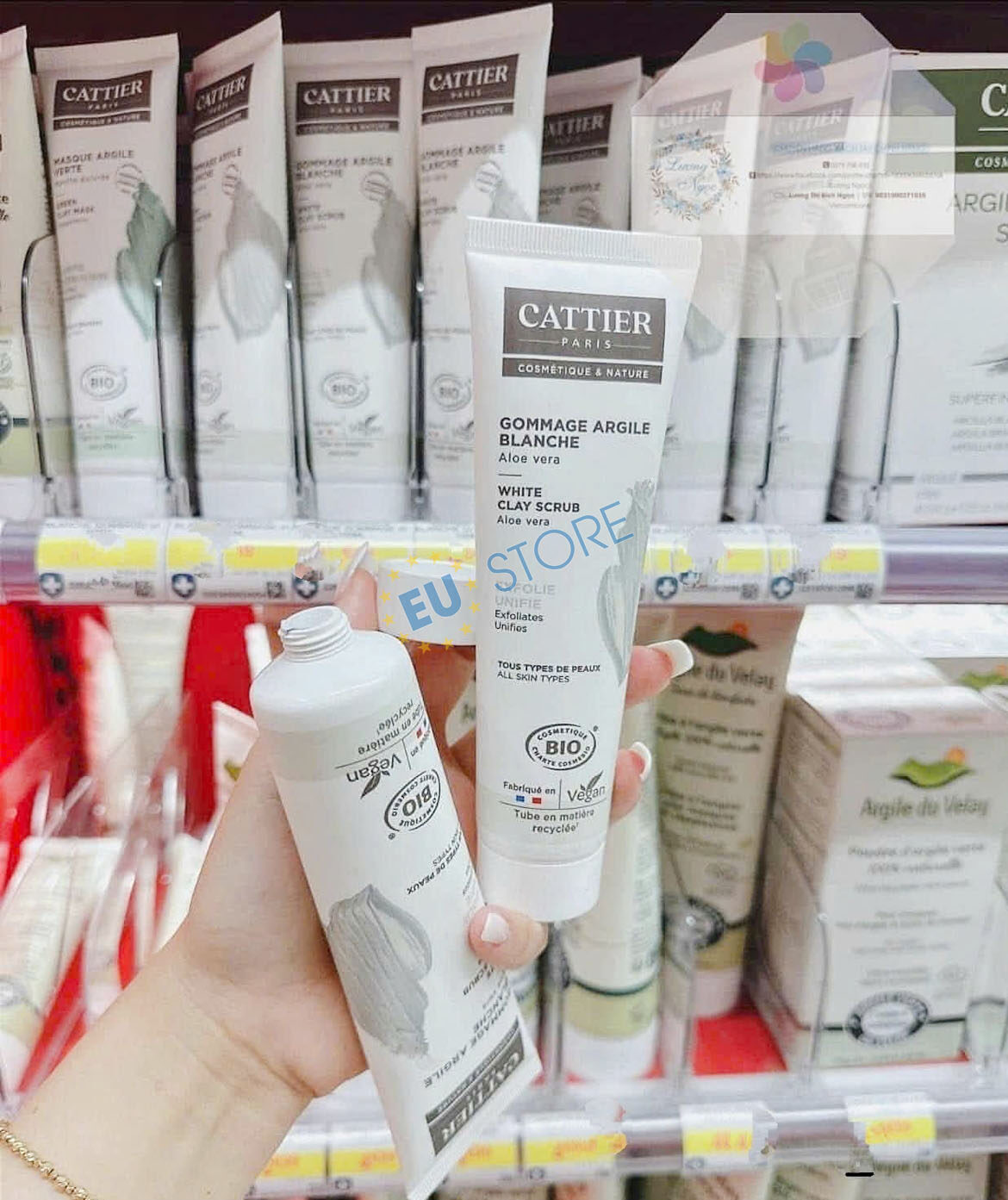 Tẩy tế bào chết da mặt Cattier Paris 100ml đất sét trắng hữu cơ Tẩy tế bào chết da mặt Cattier Paris 100ml đất sét trắng hữu cơ