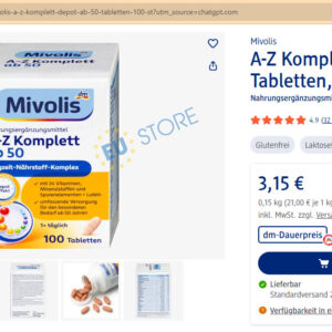 Vitamin tổng hợp A-Z Komplett Depot ab 50 Depot cho người trên 50 tuổi
