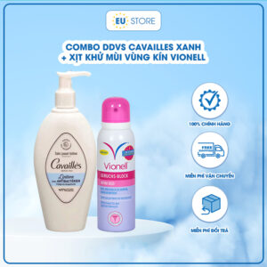 Combo Ddvs Cavaillès xanh kháng khuẩn + Xịt khử mùi vùng kín Vionell Đức