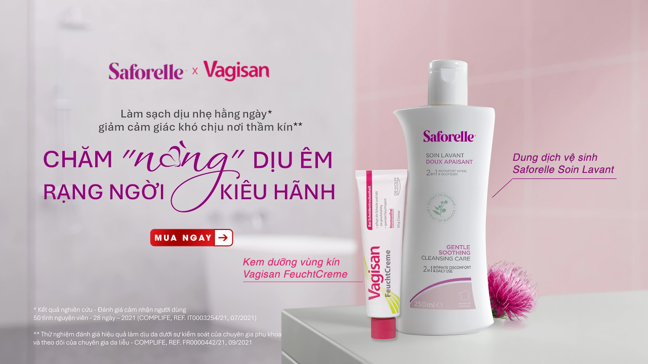Combo Saforelle 250ml + Kem Vagisan FeuchtCreme - Làm sạch, dưỡng ẩm vùng kín