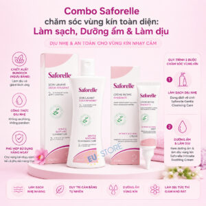 Combo Saforelle chăm sóc vùng kín toàn diện: Làm sạch, Dưỡng ẩm & Làm dịu