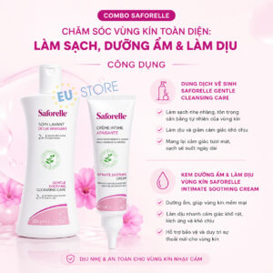 Combo Saforelle chăm sóc vùng kín toàn diện: Làm sạch, Dưỡng ẩm & Làm dịu
