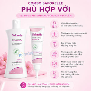 Combo Saforelle chăm sóc vùng kín toàn diện: Làm sạch, Dưỡng ẩm & Làm dịu