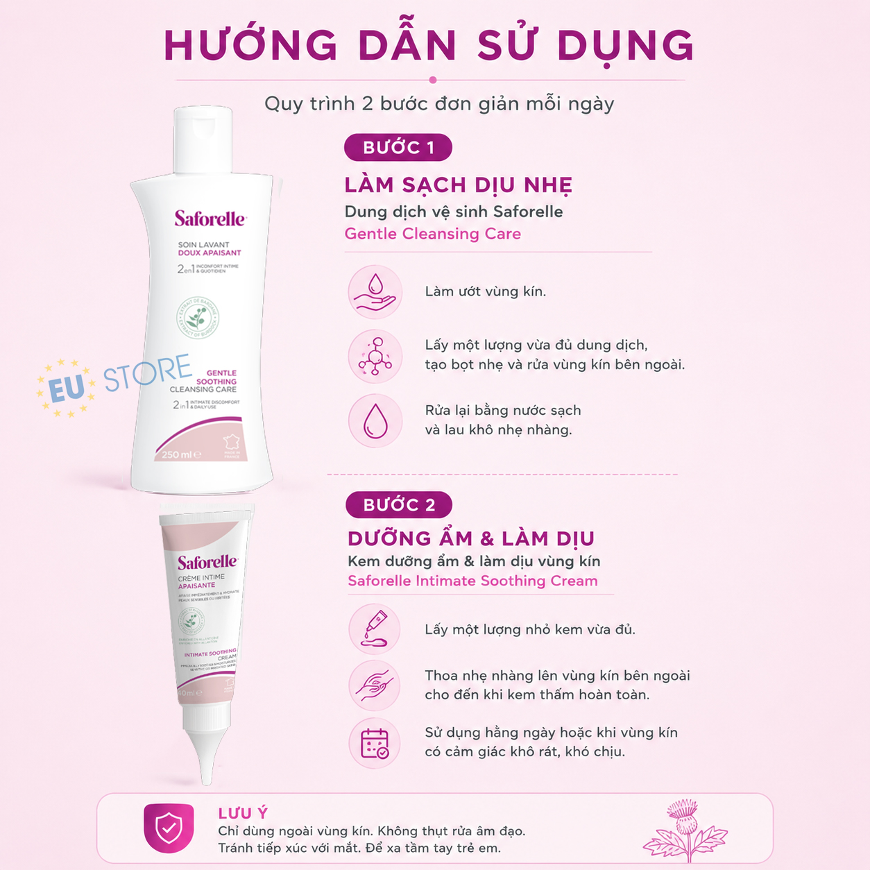 Combo Saforelle chăm sóc vùng kín toàn diện: Làm sạch, Dưỡng ẩm & Làm dịu Combo Saforelle chăm sóc vùng kín toàn diện: Làm sạch, Dưỡng ẩm & Làm dịu