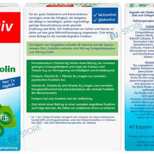 Viên uống Doppelherz Aktiv Ginkgo + B-Vitamine + Cholin 40 Viên