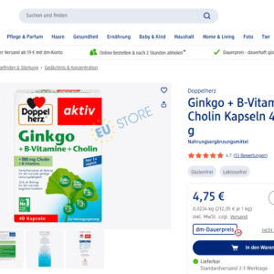 Viên uống Doppelherz Aktiv Ginkgo + B-Vitamine + Cholin 40 Viên