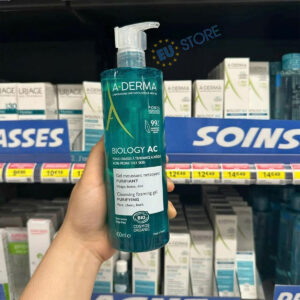 Gel rửa mặt A-DERMA Biology AC Gel BIO 400ml cho da dầu mụn