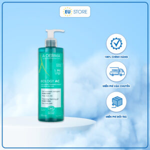 Gel rửa mặt A-DERMA Biology AC Gel BIO 400ml cho da dầu mụn
