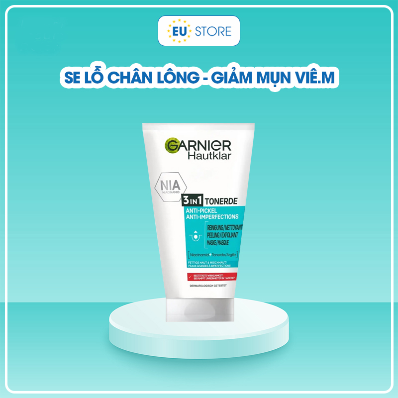Sữa rửa mặt Garnier Hautklar 3in1 150ml màu trắng