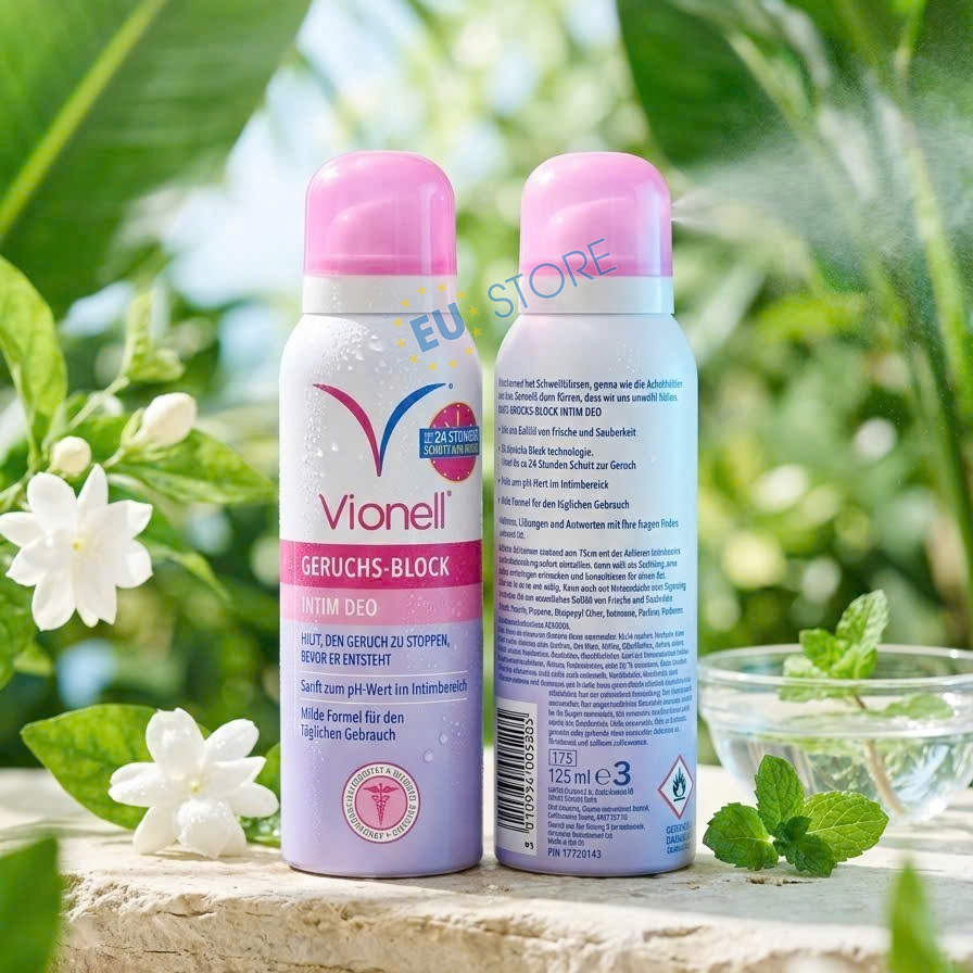Xịt khử mùi vùng kín nữ Vionell Geruchs-Block Intim Deo Spray 125ml