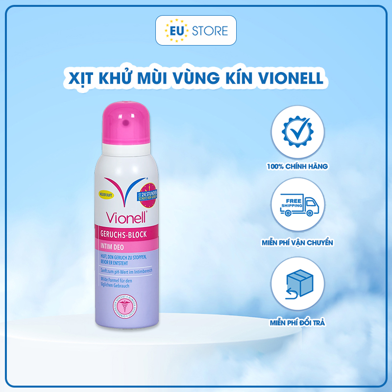 Xịt khử mùi vùng kín nữ Vionell Geruchs-Block Intim Deo Spray 125ml