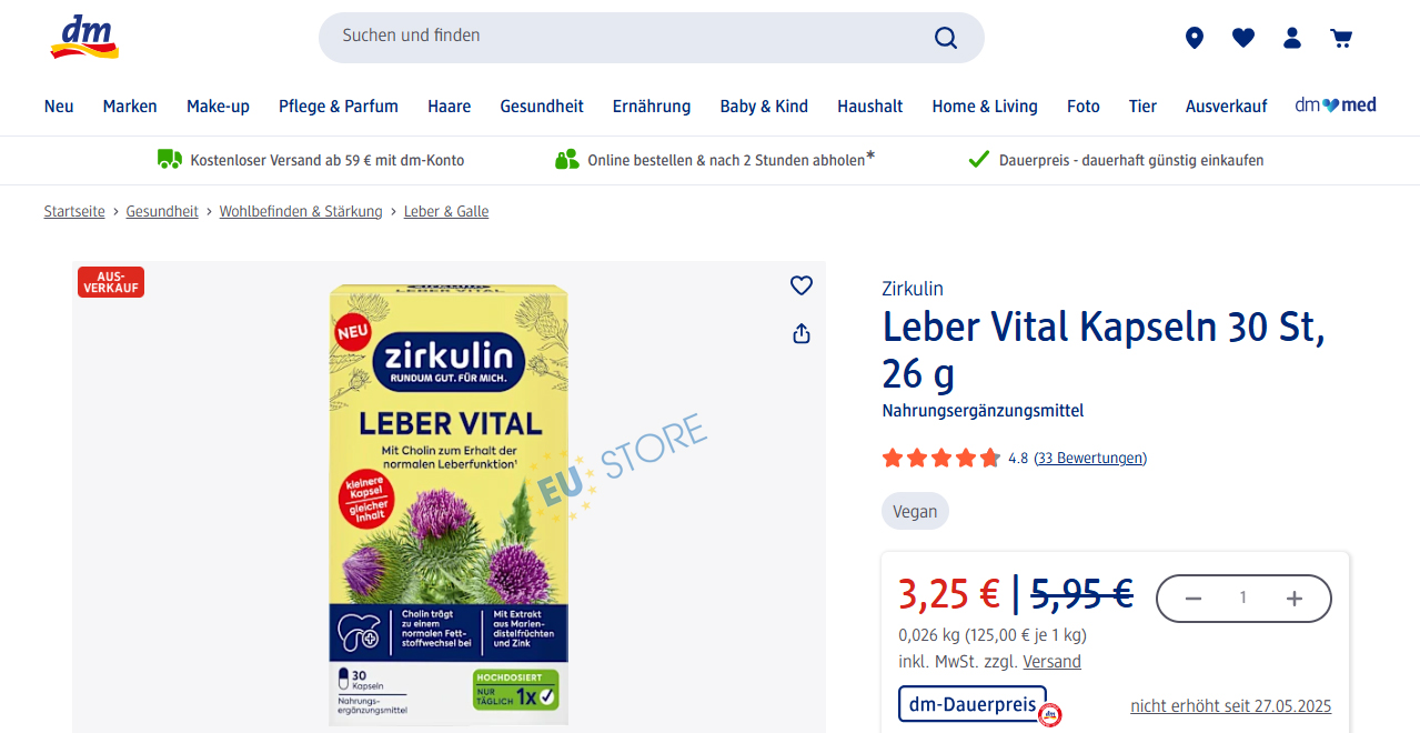 Viên uống Zirkulin Leber Vital Đức – Hỗ trợ chức năng gan & Chuyển hóa chất béo