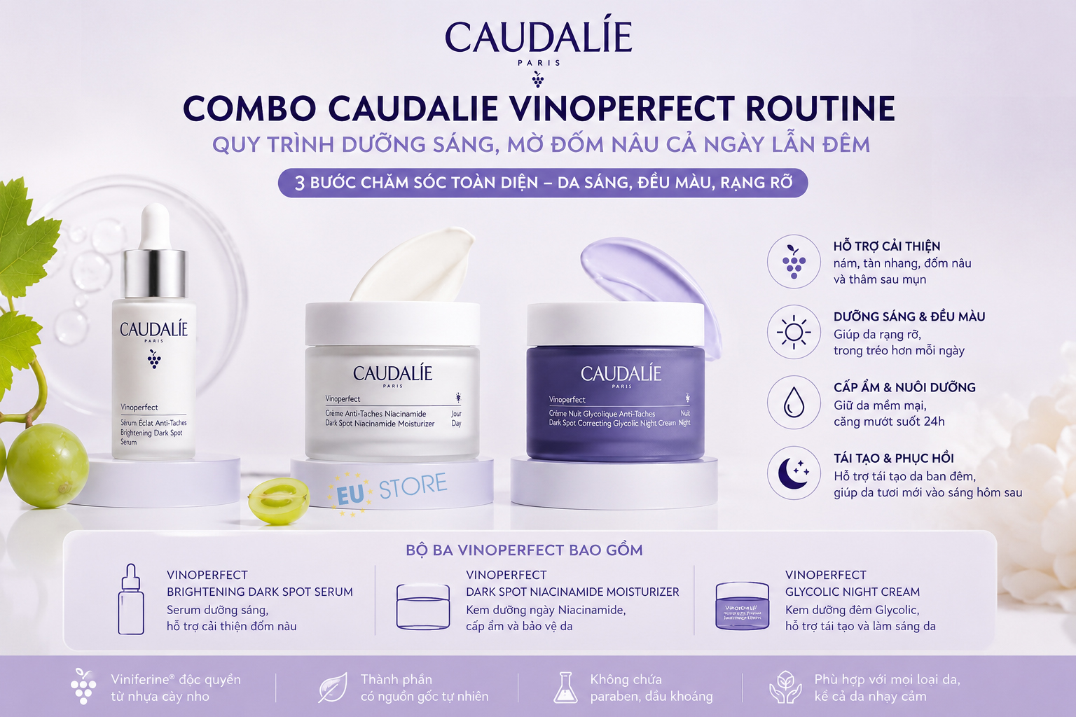 Combo Caudalie Vinoperfect Routine – Dưỡng Sáng Da, Mờ Đốm Nâu Combo Caudalie Vinoperfect Routine – Dưỡng Sáng Da, Mờ Đốm Nâu