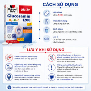 Cách sử dụng Viên uống Doppelherz aktiv Glucosamin 1200 + D3 + K + C 30 viên hỗ trợ xương khớp