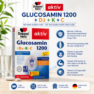 Công dụng của Viên uống Doppelherz aktiv Glucosamin 1200 + D3 + K + C 30 viên hỗ trợ xương khớp