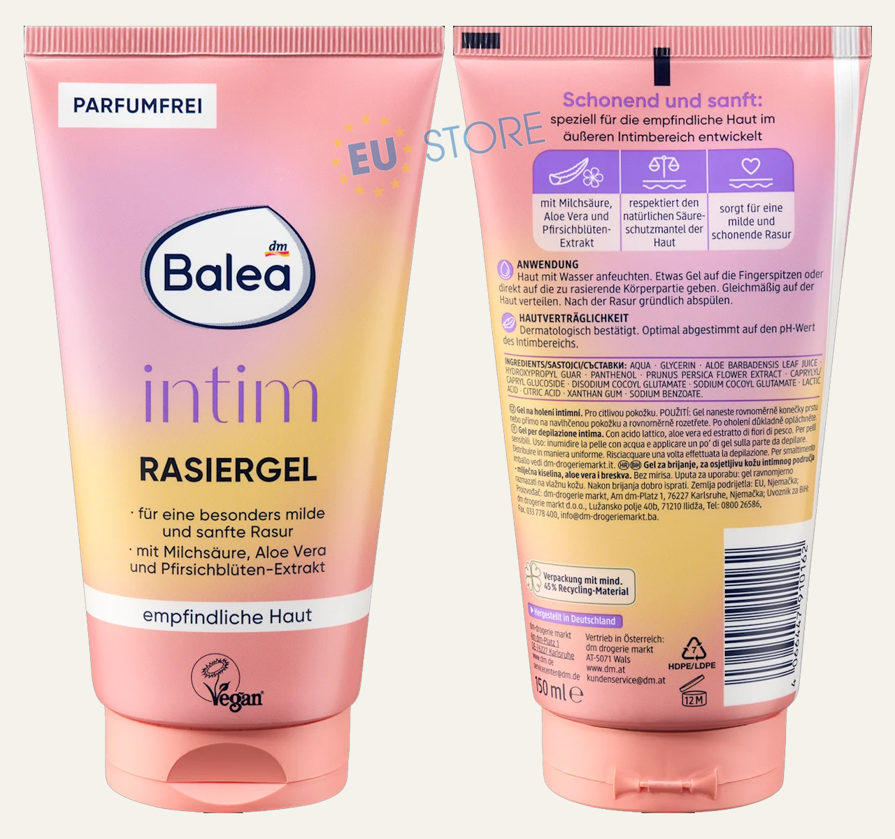 Gel cạo lông vùng kín Balea Intim Rasiergel 150ml dịu nhẹ cho da nhạy cảm