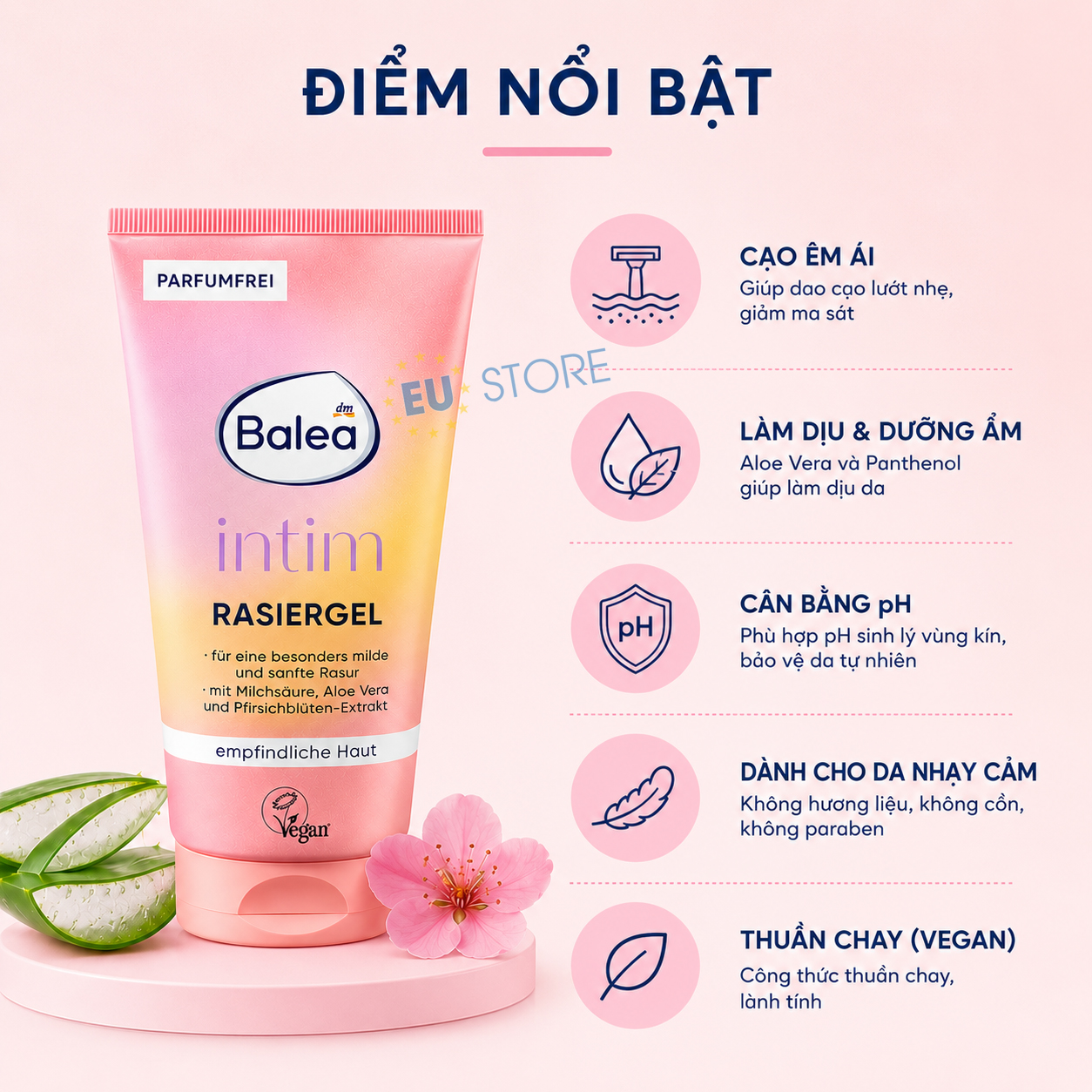 Gel cạo lông vùng kín Balea Intim Rasiergel 150ml dịu nhẹ cho da nhạy cảm Gel cạo lông vùng kín Balea Intim Rasiergel 150ml dịu nhẹ cho da nhạy cảm