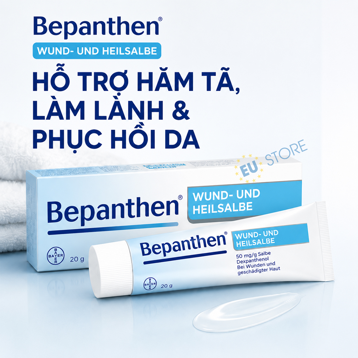 Bepanthen Wund- und Heilsalbe 20g - Kem hăm tã &  Hỗ trợ làm lành vết thương