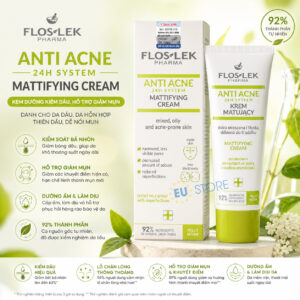 Kem dưỡng kiềm dầu, hỗ trợ giảm mụn Floslek ANTI ACNE 24h System 50ml