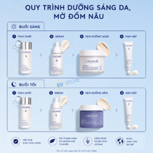 Quy trình dưỡng sáng, mờ nám với bộ sản phẩm Caudalie Vinoperfect