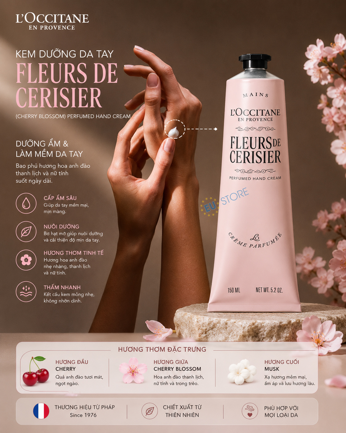 Kem dưỡng da tay L'Occitane Hoa Anh Đào Fleurs de Cerisier Kem dưỡng da tay L'Occitane Hoa Anh Đào Fleurs de Cerisier