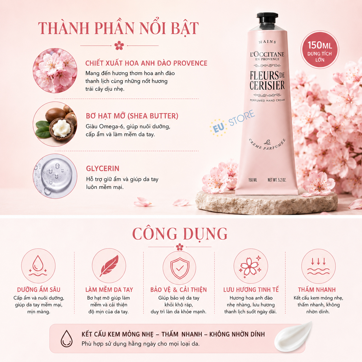Kem dưỡng da tay L'Occitane Hoa Anh Đào Fleurs de Cerisier Kem dưỡng da tay L'Occitane Hoa Anh Đào Fleurs de Cerisier