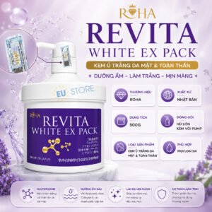 Kem ủ trắng da mặt & toàn thân ROHA Revita White EX Pack 500g Nhật Bản