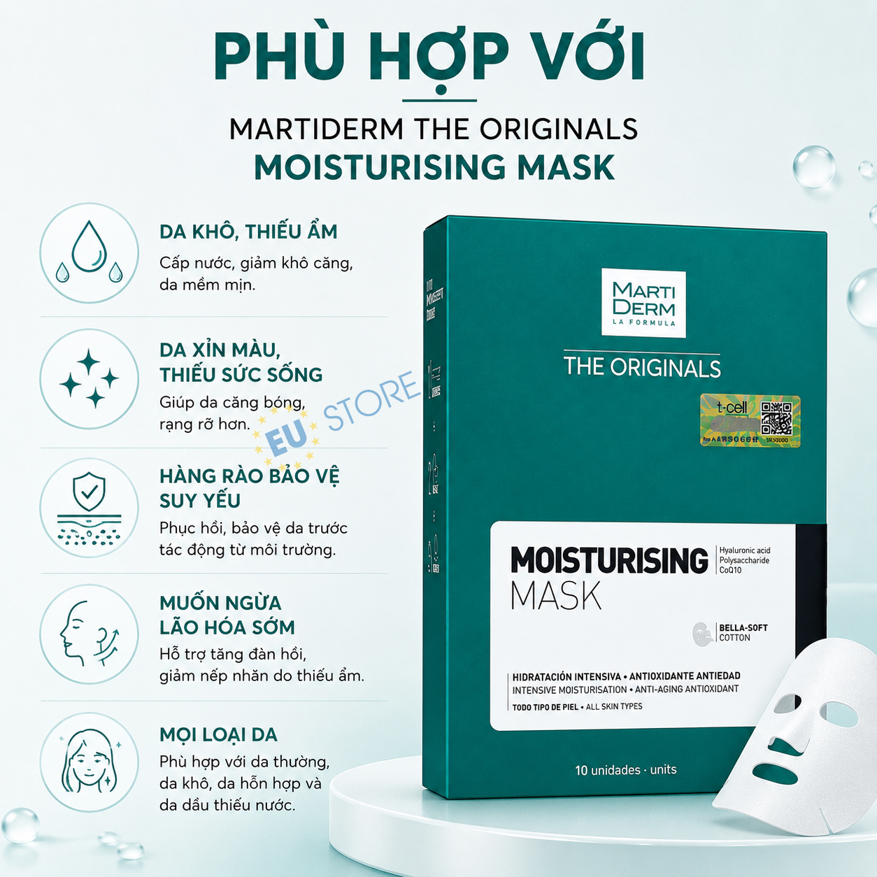 Mặt nạ MartiDerm Moisturising Mask – Cấp ẩm chuyên sâu, phục hồi da căng mịn Mặt nạ MartiDerm Moisturising Mask – Cấp ẩm chuyên sâu, phục hồi da căng mịn