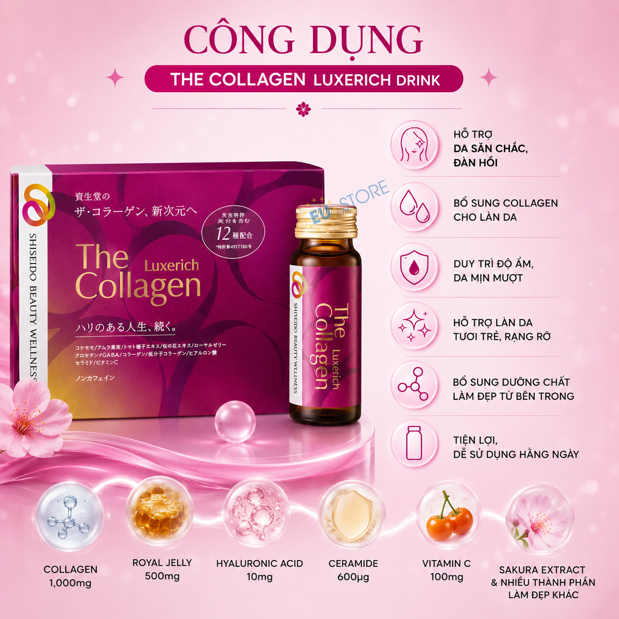 Nước uống collagen cao cấp Shiseido The Collagen Luxerich Drink Nhật Bản Nước uống collagen cao cấp Shiseido The Collagen Luxerich Drink Nhật Bản