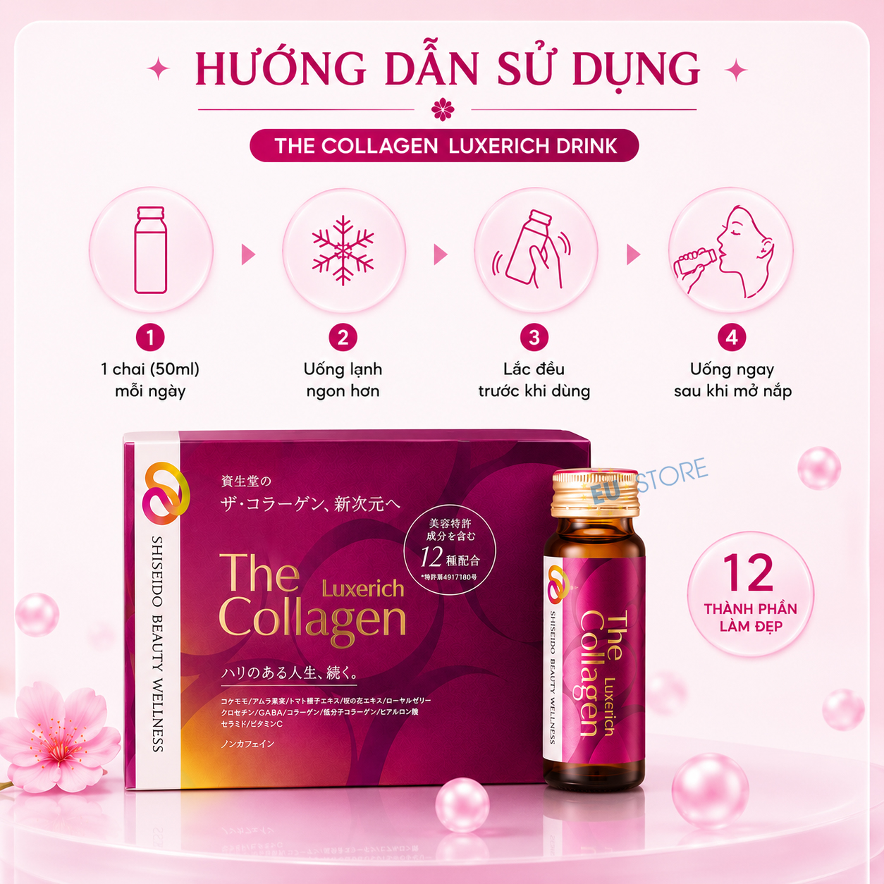 Nước uống collagen cao cấp Shiseido The Collagen Luxerich Drink Nhật Bản Nước uống collagen cao cấp Shiseido The Collagen Luxerich Drink Nhật Bản