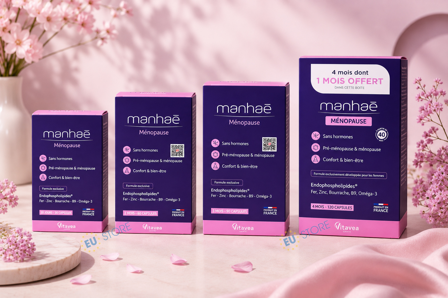 Manhaé Ménopause Vitavea Pháp - Viên uống hỗ trợ tiền mãn kinh và mãn kinh Manhaé Ménopause Vitavea Pháp - Viên uống hỗ trợ tiền mãn kinh và mãn kinh