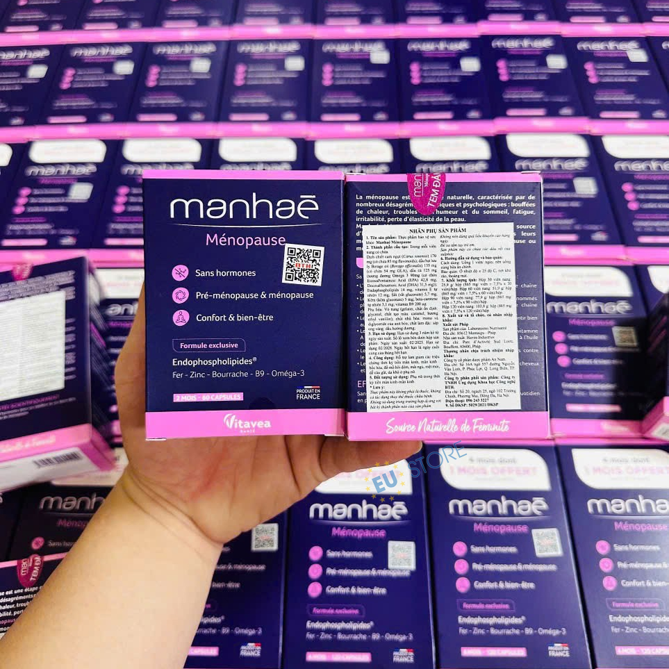 Manhaé Ménopause Vitavea Pháp - Viên uống hỗ trợ tiền mãn kinh và mãn kinh Manhaé Ménopause Vitavea Pháp - Viên uống hỗ trợ tiền mãn kinh và mãn kinh