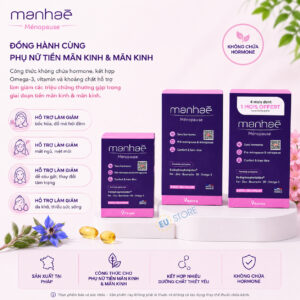 Manhaé Ménopause Vitavea Pháp - Viên uống hỗ trợ tiền mãn kinh và mãn kinh