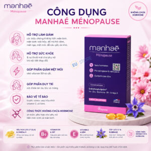 Công dụng của viên uống hỗ trợ tiền mãn kinh Manhaé Ménopause Vitavea Pháp