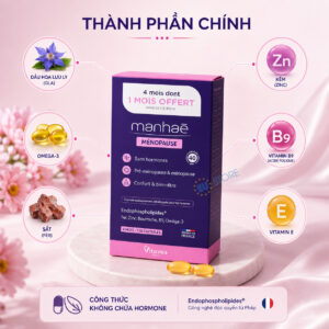 Thành phần của viên uống hỗ trợ tiền mãn kinh Manhaé Ménopause Vitavea Pháp
