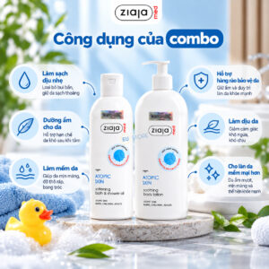 Công dụng của Combo Chăm Sóc Da Cơ Địa Ziaja Med – Dầu Tắm 270ml + Nhũ Tương 1% Urea 400ml