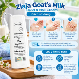Cách sử dụng Kem dưỡng da tay và móng Ziaja Goat’s Milk 80ml