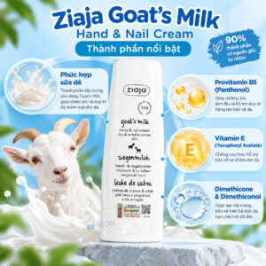 Thành phần của Kem dưỡng da tay và móng Ziaja Goat’s Milk 80ml