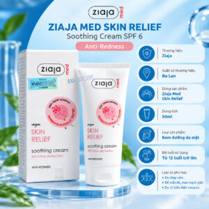 Kem dưỡng dịu da, giảm mẩn đỏ Ziaja Med Skin Relief Soothing Cream SPF 6 50ml